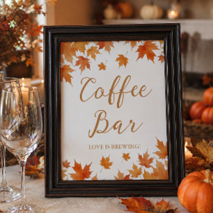 Fall Bridal Shower Coffee Bar Poster