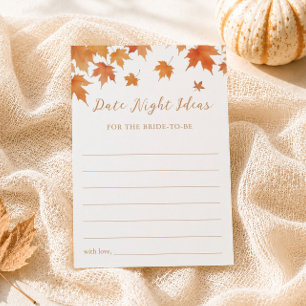 Fall Bridal Shower Date Night Ideas Card