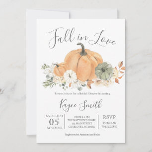 Fall Bridal Shower, Fall in love Invitation 