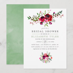 Fall Bridal Shower Floral Invitation