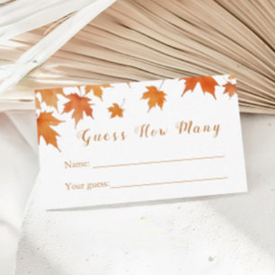 Fall Bridal Shower Guess How Many Enclosure Card