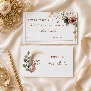 Fall Bridal Shower Guess the Kisses Game Card