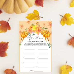 Fall bridal shower - How old was the bride to be