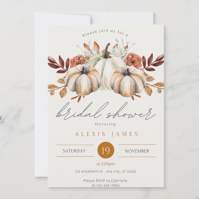 Fall Bridal Shower Invitation (Front)