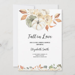 Fall Bridal Shower Invitation, Fall in Love Invitation