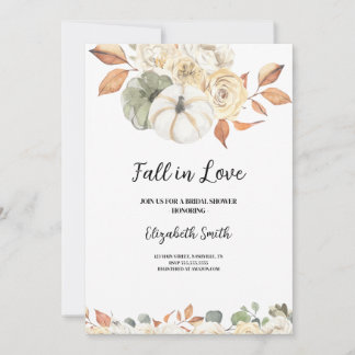 Fall Bridal Shower Invitation, Fall in Love Invitation