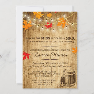 Fall Bridal Shower invitation for country wedding