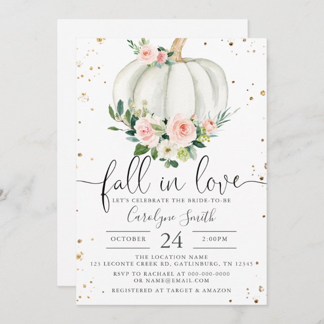Fall Bridal Shower Invitation Template (Front/Back)