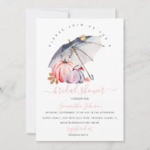 Fall Bridal Shower Invite, Pumpkin Invite, Autumn 