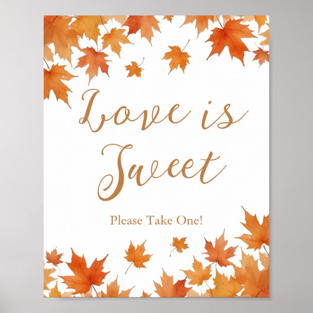 Fall Bridal Shower Love is Sweet Favour Poster (Front)
