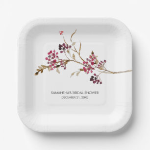 Fall Bridal Shower Plates Rustic Botanicals Design