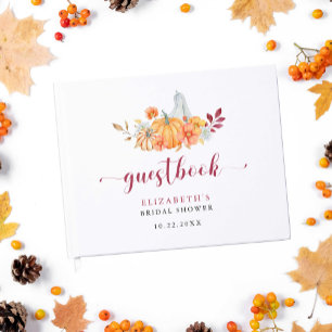 Fall Bridal Shower Pumpkin Script Custom Guest Book