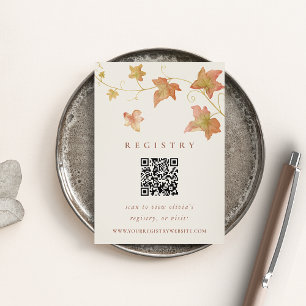 Fall Bridal Shower QR Code Enclosure Card