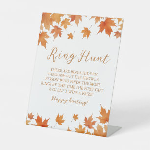 Fall Bridal Shower Ring Hunt Game Pedestal Sign