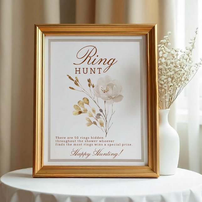 Fall Bridal Shower Ring Hunt Game Sign (Ring Hunt Game)