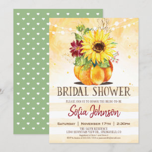 Fall Bridal Shower, Sunflower & Pumpkin Invitation