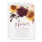 Fall Bridal Shower Sunflower Roses Burgundy Red
