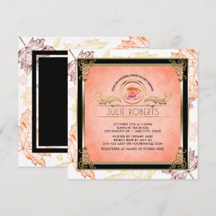 Fall Bridal Shower Tea Party Autumn Leaves Invitation