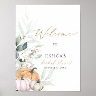 Fall bridal shower welcome sign, autumn shower poster