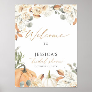 Fall bridal shower welcome sign, autumn shower poster