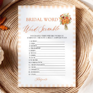 Fall Bridal Word Scramble Bridal Shower Game Invitation