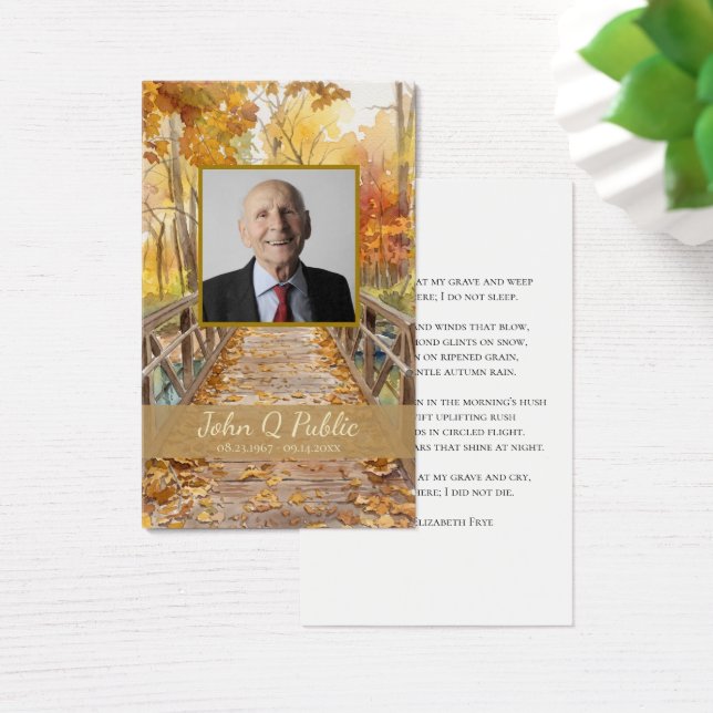 Fall Bridge Funeral Memorial Prayer (Desk)