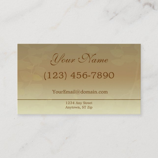 Fall Brown Business Card (Front)