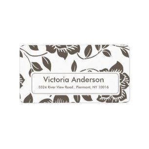 Fall Brown Flowers Return Address Labels. Label