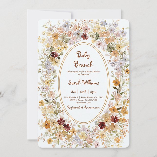 Fall Brunch Baby Shower Invitation (Front)
