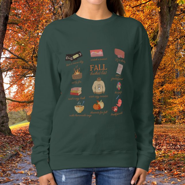 Fall Bucket List Cosy Illustration Design Sweatshirt (Creator Uploaded)