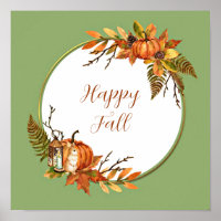 Fall bunny and pumpkins with customisable text 