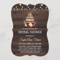 Fall Burgundy Floral Wine Barrel Bridal Shower