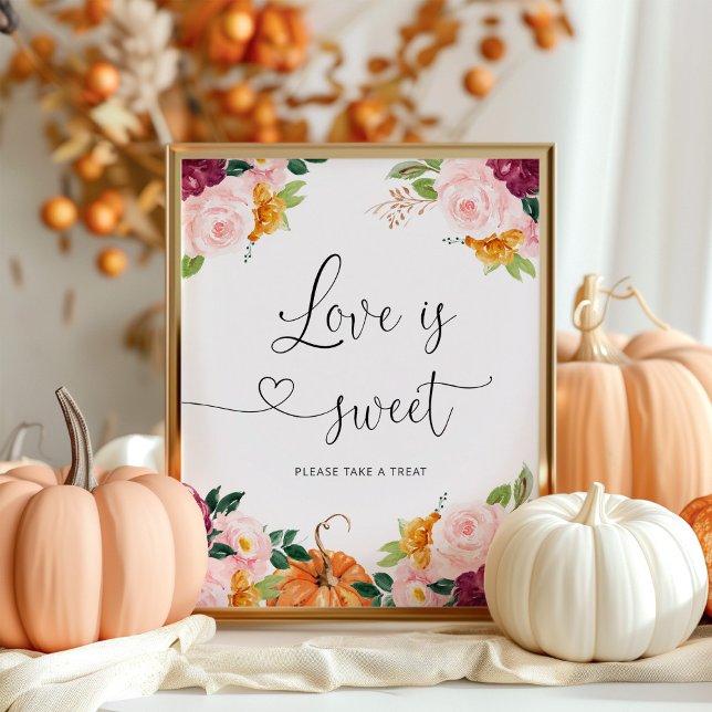Fall burgundy love is sweet take a treat Poster (Creator Uploaded)