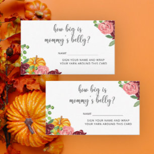 Fall burgundy pumpkin how big is mummy's belly enclosure card