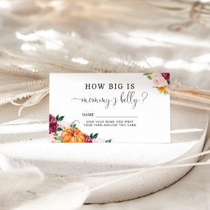 Fall burgundy pumpkin how big mummy's belly enclosure card