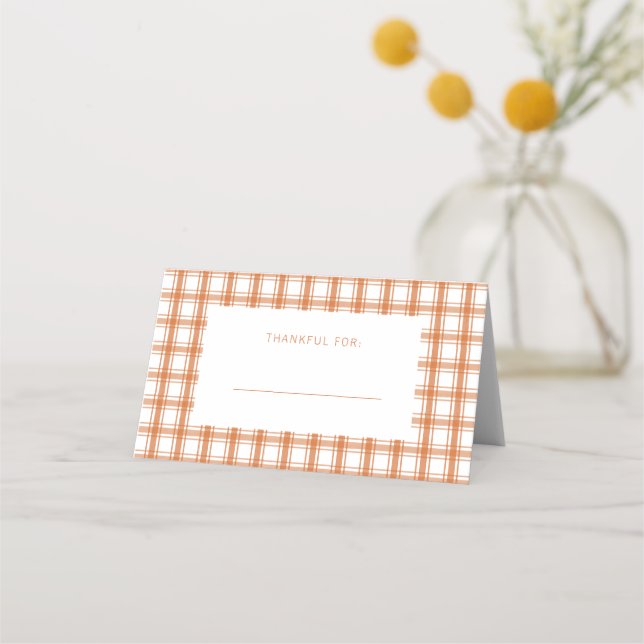 Fall Burnt Orange Folded Place Card (Front)