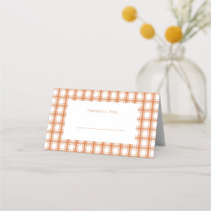 Fall Burnt Orange Folded Place Card