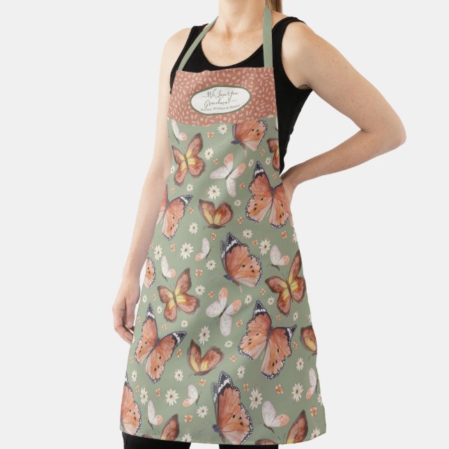 Fall Butterfly BOHO Floral Autumn Thanksgiving Apron (Insitu)