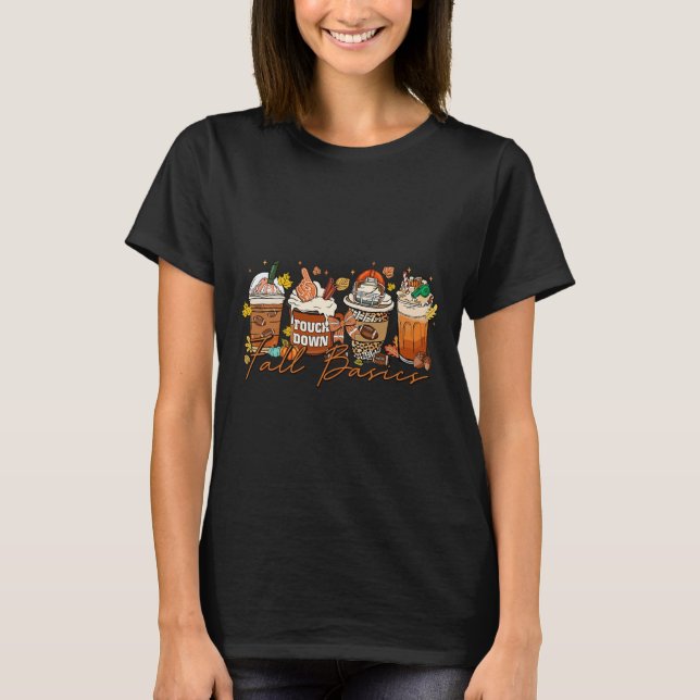 Fall Bysics Thanksgiving Footbyll Fall Coffee Pump T-Shirt (Front)