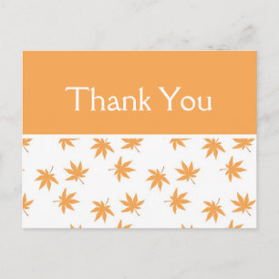 Fall c yellow leaves wedding favour thank you postcard