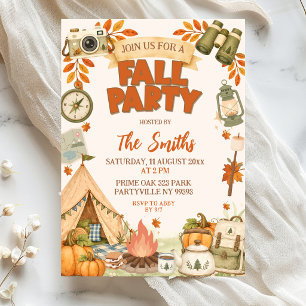 Fall Camping Theme Fall Party Invitation