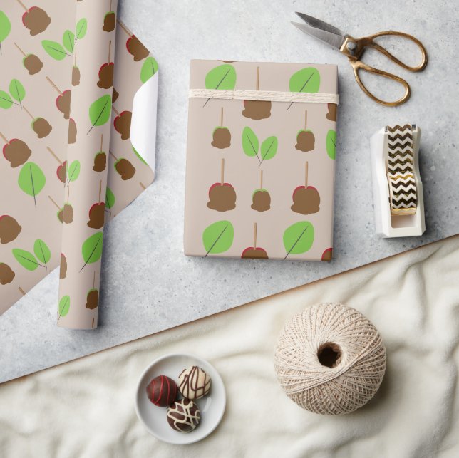 Fall Candy Apples Greenery  Wrapping Paper (Crafts)