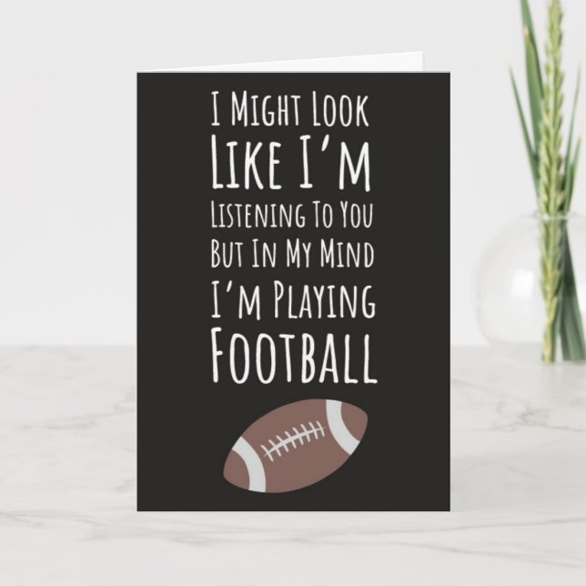Fall Cards For Football Players Fans Typography (Front)