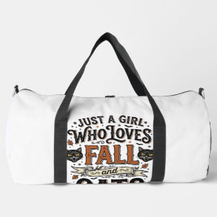 Fall Cat Lover Vintage Halloween Shirt Design_1 Duffle Bag