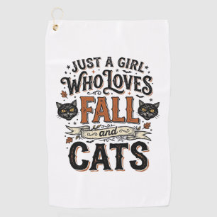 Fall Cat Lover Vintage Halloween Shirt Design_1 Golf Towel