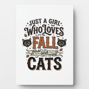 Fall Cat Lover Vintage Halloween Shirt Design_1 Plaque