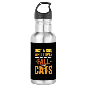 Fall Cats Girl Lover Halloween Design 532 Ml Water Bottle