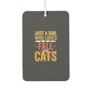 Fall Cats Girl Lover Halloween Design Car Air Freshener