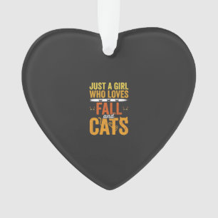 Fall Cats Girl Lover Halloween Design Ornament