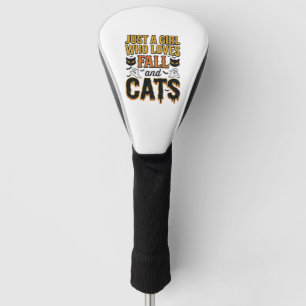 Fall Cats Halloween Girl Vintage Graphic Design_1 Golf Head Cover